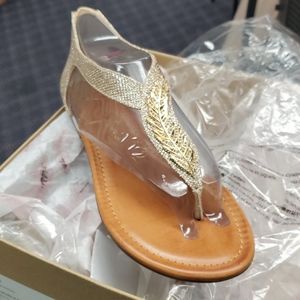 Metallic Gold Mesh Flat Sandals